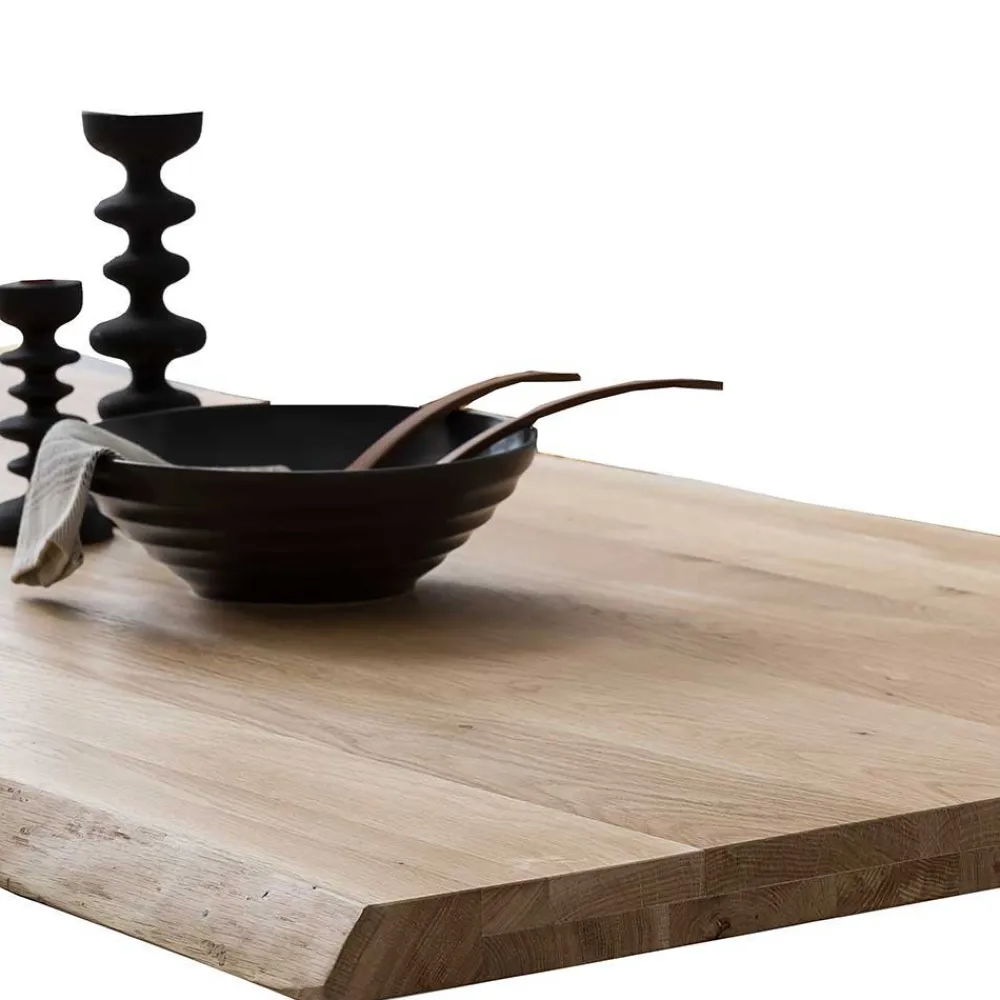 Wohnen Loft Möbel|Industrial Möbel*X-Fuß Esszimmertisch mit Baumkantenplatte - Ebrania