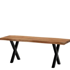 Wohnen Küchenbänke|Esszimmerbänke*X-Fuß Garderobenbank mit Baumkante - Nariosca