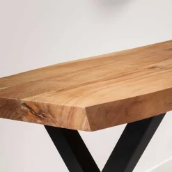 Wohnen Küchenbänke|Esszimmerbänke*X-Fuß Garderobenbank mit Baumkante - Nariosca