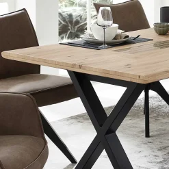 Wohnen X-Fuß Tisch & Drehstühle Set - Niam (siebenteilig)