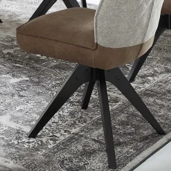 Wohnen X-Fuß Tisch & Drehstühle Set - Niam (siebenteilig)