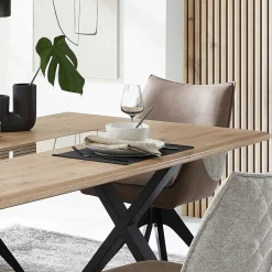 Wohnen X-Fuß Tisch & Drehstühle Set - Niam (siebenteilig)