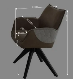 Wohnen X-Fuß Tisch & Drehstühle Set - Niam (siebenteilig)