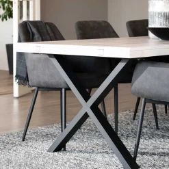 Wohnen X-Fuß Tisch Essplatz für 6 Personen - Freshna (siebenteilig)