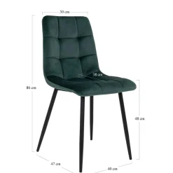 Wohnen X-Fuß-Tisch & Samtstühle - Domniar (siebenteilig)