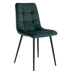 Wohnen X-Fuß-Tisch & Samtstühle - Domniar (siebenteilig)