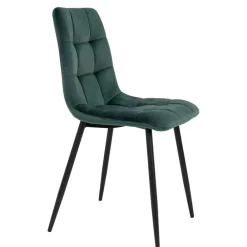 Wohnen X-Fuß-Tisch & Samtstühle - Domniar (siebenteilig)