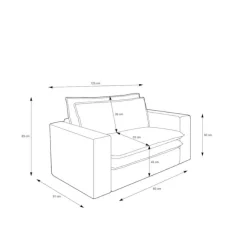 Wohnen XL Sessel mit Hocker in Anthrazit - Ruffos (zweiteilig)
