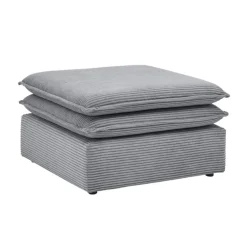 Wohnen XL Sessel mit Hocker in Anthrazit - Ruffos (zweiteilig)