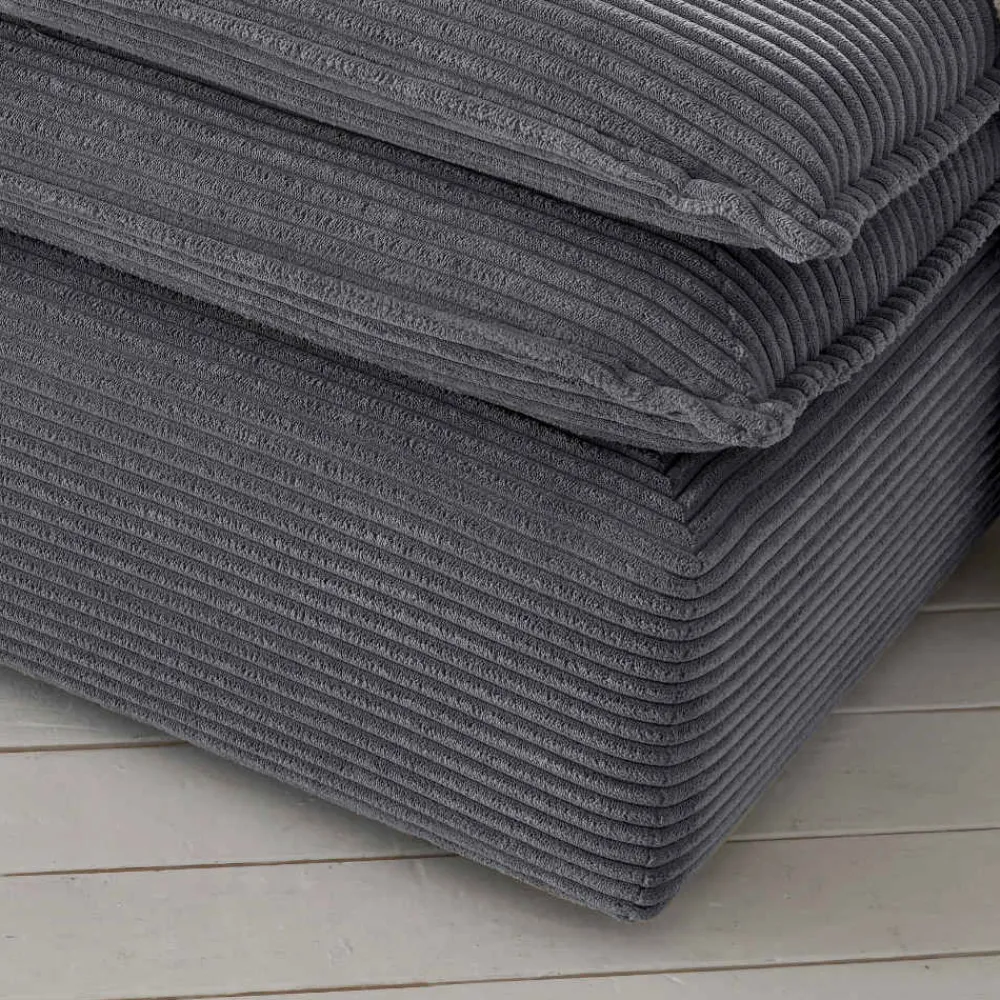 Wohnen XL Sessel mit Hocker in Anthrazit - Ruffos (zweiteilig)