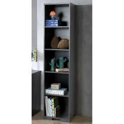 Wohnen 46x196x45 5 Fächer Regal in Anthrazit - Navlius
