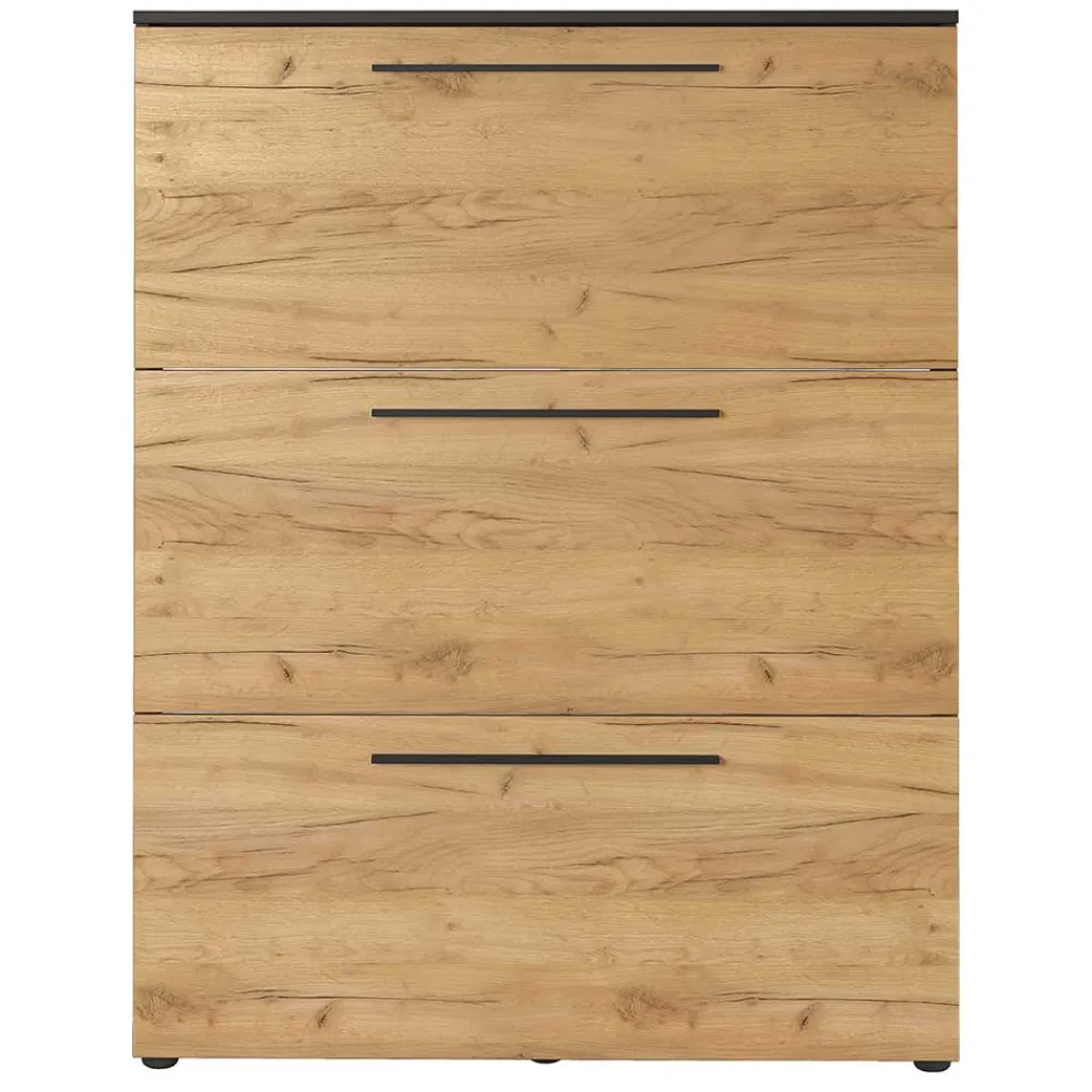 Wohnen Schuhschränke*100x129x19 3 Klappen Schuhschrank in Wildeiche NB - Catrizia