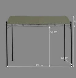 Wohnen 300x250x300 Anbaupavillon in Creme Textil - Natsonai