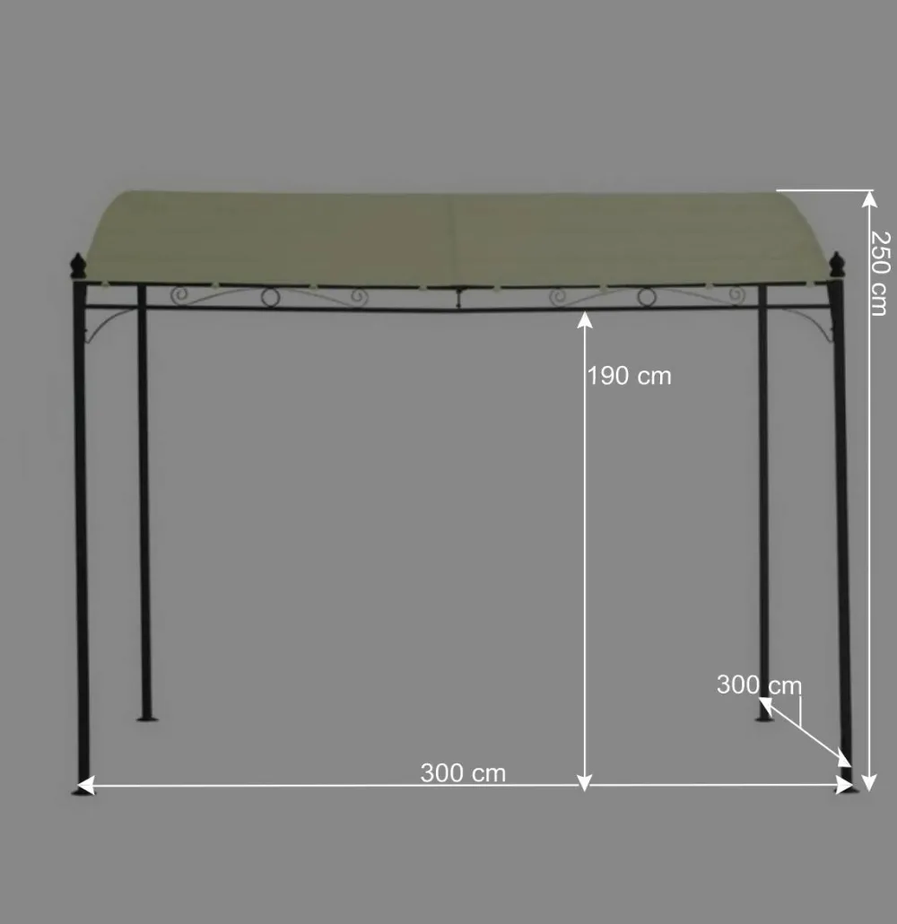 Wohnen 300x250x300 Anbaupavillon in Creme Textil - Natsonai