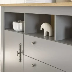 Wohnen 198x104x44 Anrichte in Lichtgrau & Eiche Optik - Buleta