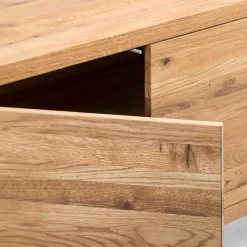 Wohnen Schwarze Möbel|Loft Möbel*180x75x45 Asteiche Sideboard mit Metallfüßen - Ventida