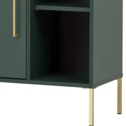 Wohnen Badschränke*67x184x33 Bad Hochschrank in Dunkelgrün & Gold - Aqua