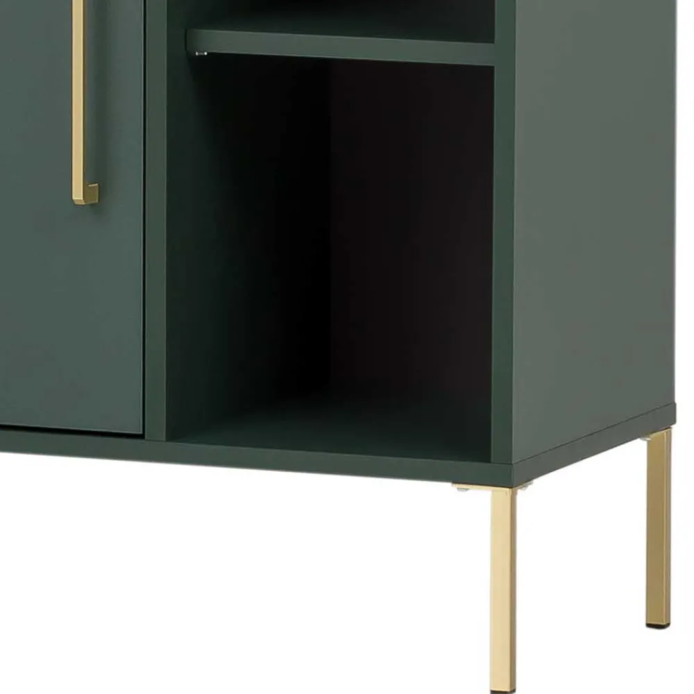 Wohnen Badschränke*67x184x33 Bad Hochschrank in Dunkelgrün & Gold - Aqua