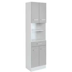 Wohnen Badschränke*50x190x35 Bad Hochschrank in Hellgrau & Weiß - Girios