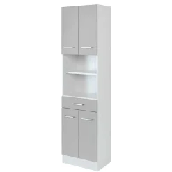 Wohnen Badschränke*50x190x35 Bad Hochschrank in Hellgrau & Weiß - Girios