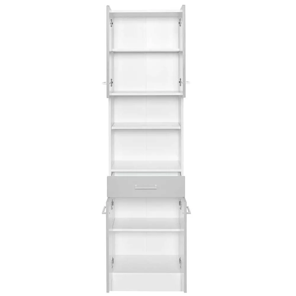 Wohnen Badschränke*50x190x35 Bad Hochschrank in Hellgrau & Weiß - Girios