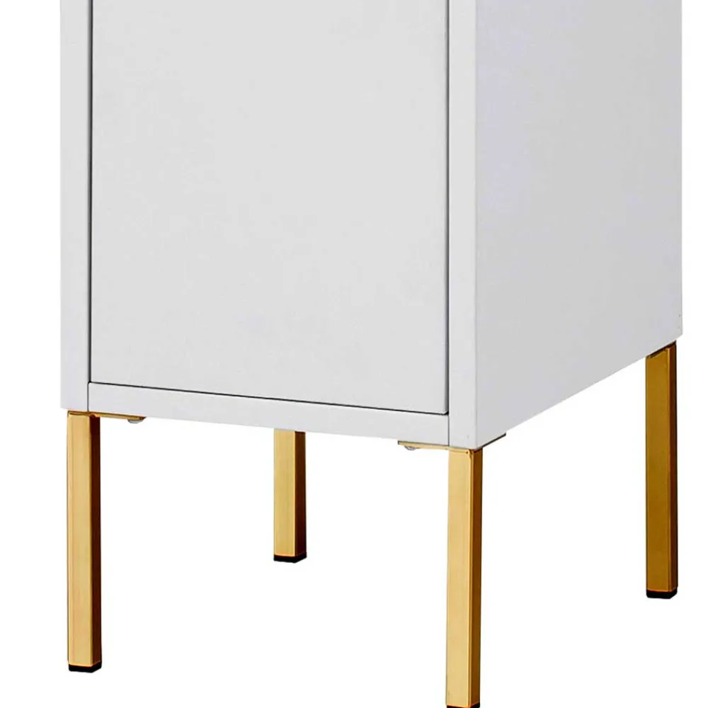 Wohnen Badschränke*25x155x30 Bad Hochschrank in Weiß & Gold - Nuszaleva