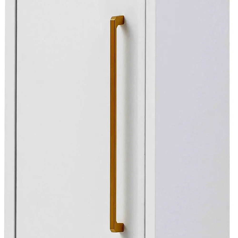 Wohnen Badschränke*25x155x30 Bad Hochschrank in Weiß & Gold - Nuszaleva