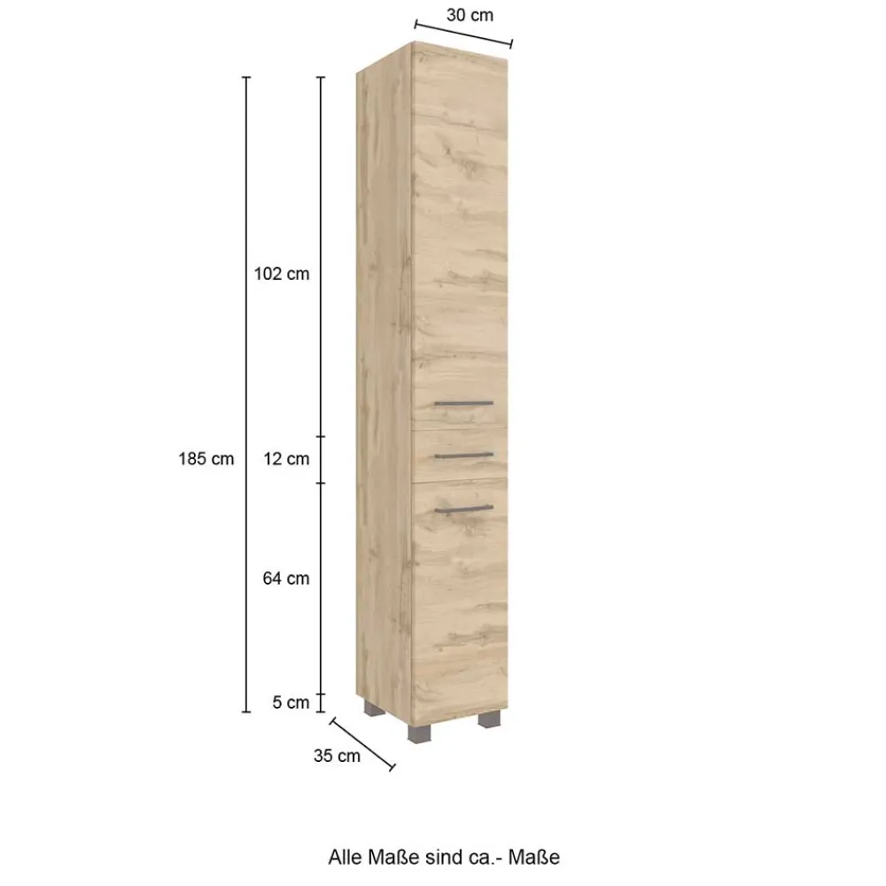 Wohnen 30x185x35 Bad Hochschrank stehend oder hängend - Arazony