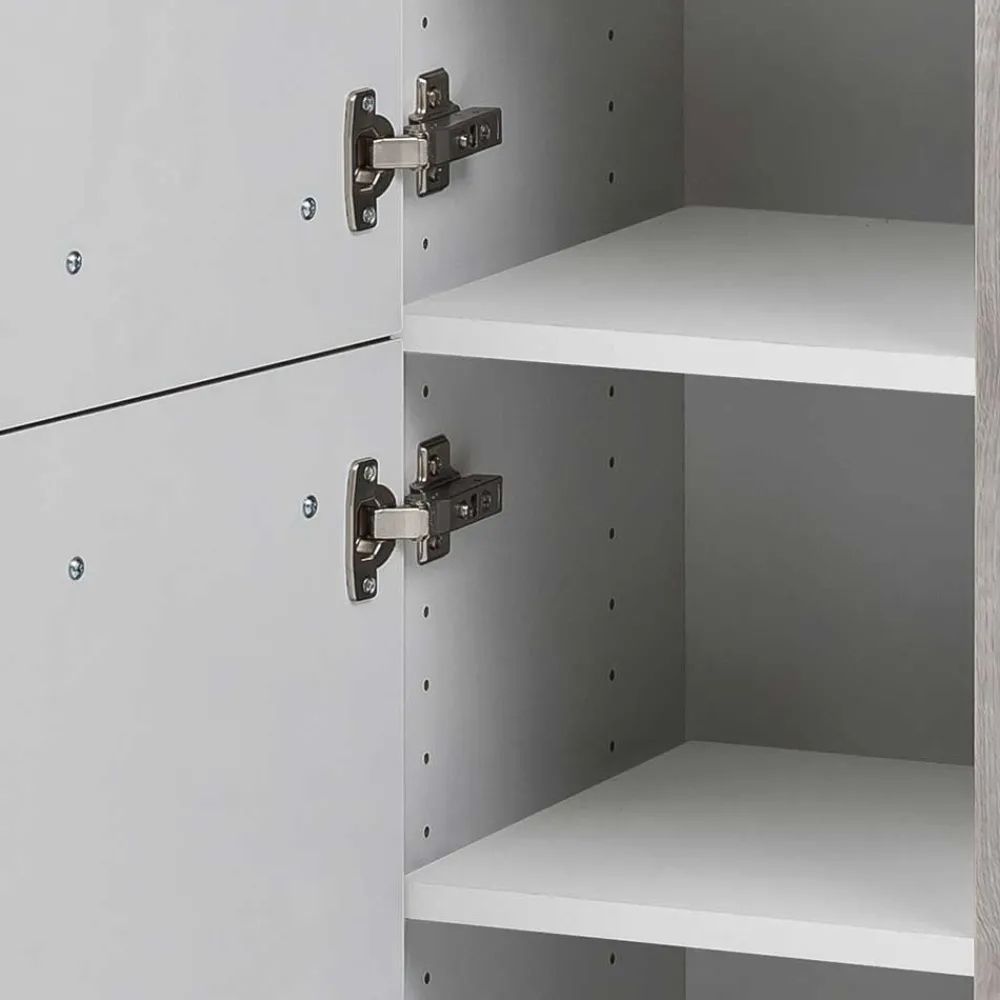 Wohnen 30x135x35 Bad Seitenschrank in Eiche Grau - Svegaria