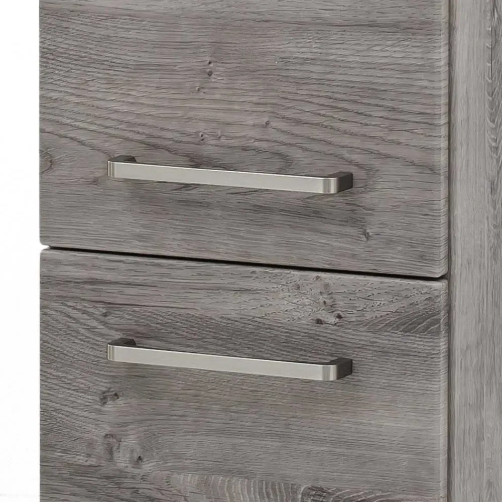 Wohnen 30x135x35 Bad Seitenschrank in Eiche Grau - Svegaria