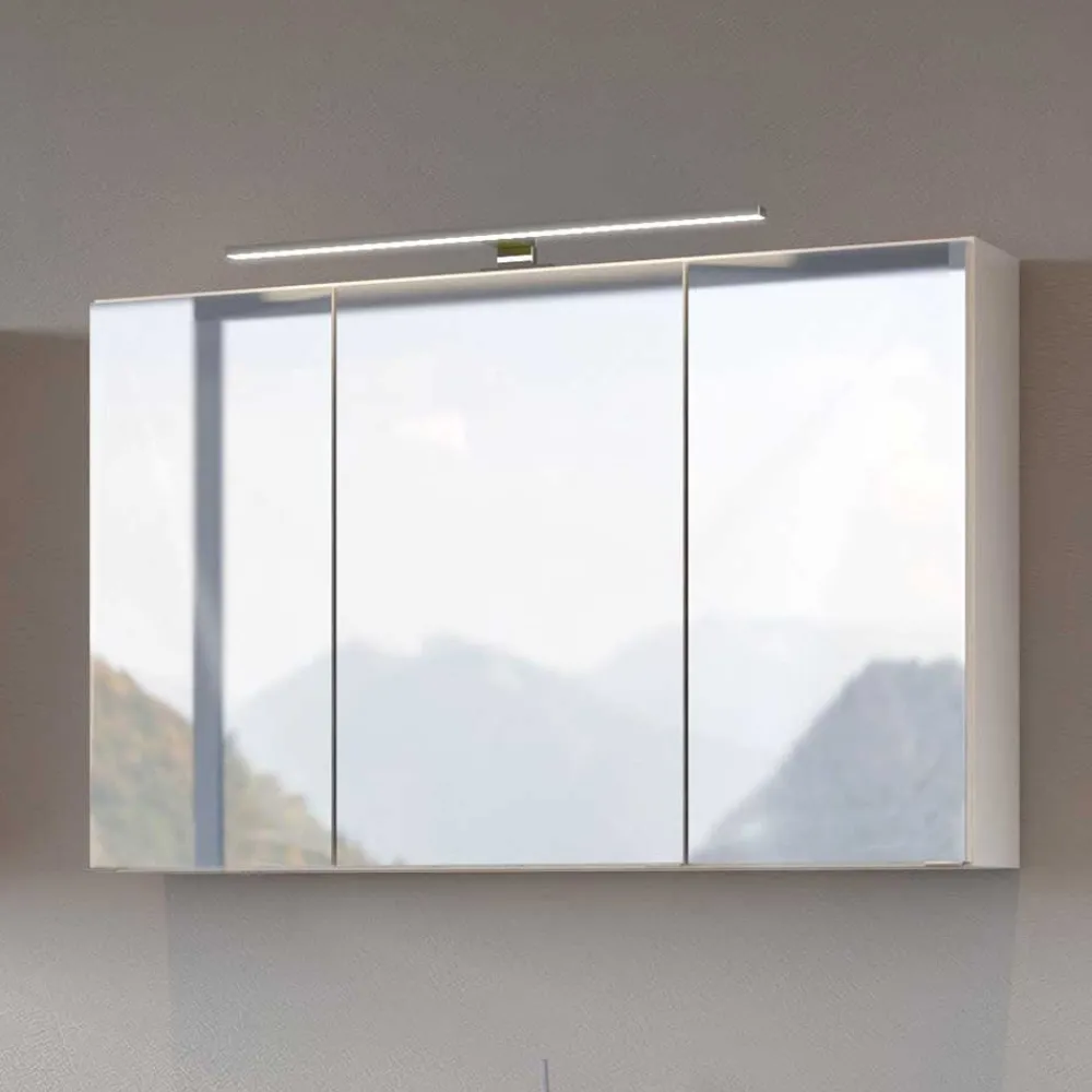 Wohnen Bad-Spiegelschränke*100x64x31 Bad Spiegeltürenschrank in Weiß - Misbonas