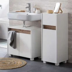 Wohnen Badschränke*31x85x33 Bad Unterschrank mit Tür & Schublade - Etravia