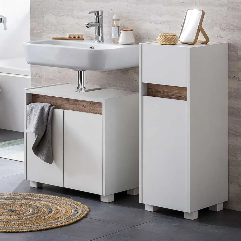 Wohnen Badschränke*31x85x33 Bad Unterschrank mit Tür & Schublade - Etravia