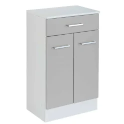 Wohnen Graue Möbel|Weiße Möbel*50x84x35 Bad Vertiko in Hellgrau - Girios