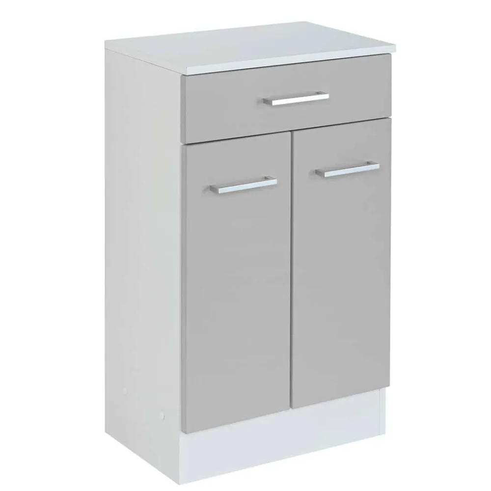 Wohnen Graue Möbel|Weiße Möbel*50x84x35 Bad Vertiko in Hellgrau - Girios