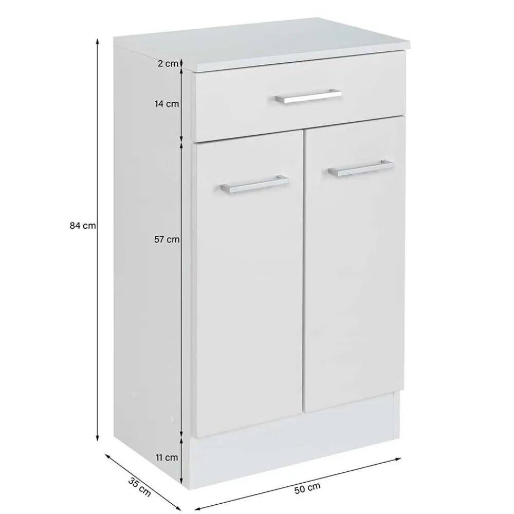 Wohnen Graue Möbel|Weiße Möbel*50x84x35 Bad Vertiko in Hellgrau - Girios