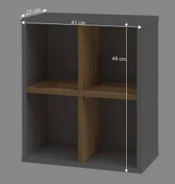 Wohnen 41x48x21 Bad Wandregal mit 4 Fächern - Nienzo