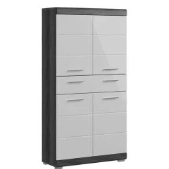 Wohnen Badschränke*74x141x31 Badezimmer Highboard mit 4 Türen & Schublade - Nancys