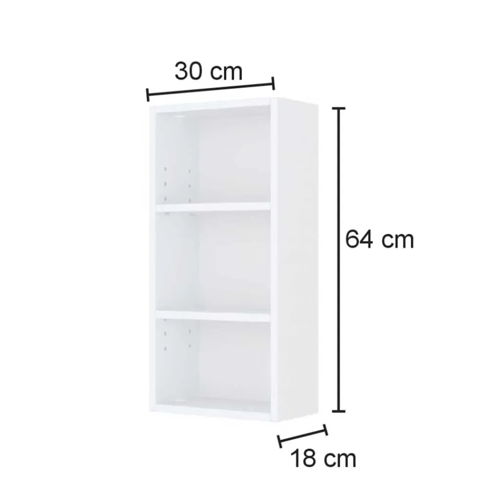 Wohnen Badregale*30x64x18 Badezimmer Hängeregal mit drei Fächern - Lemnas