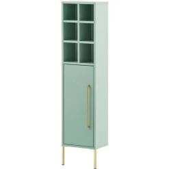 Wohnen Badschränke*31x131x22 Badschrank in Mintgrün & Gold - Aparcian