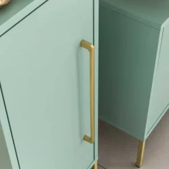 Wohnen Badschränke*31x131x22 Badschrank in Mintgrün & Gold - Aparcian