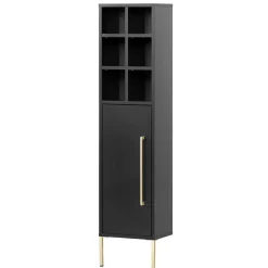 Wohnen Badschränke*31x131x22 Badschrank in Schwarz & Gold - Vulcanisa