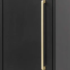 Wohnen Badschränke*31x131x22 Badschrank in Schwarz & Gold - Vulcanisa
