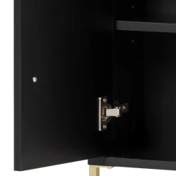 Wohnen Badschränke*31x131x22 Badschrank in Schwarz & Gold - Vulcanisa