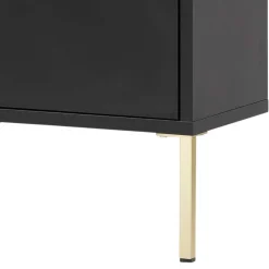 Wohnen Badschränke*31x131x22 Badschrank in Schwarz & Gold - Vulcanisa
