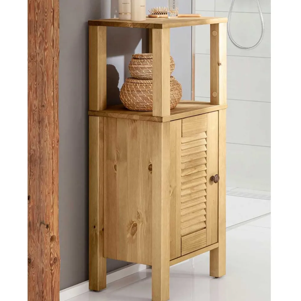 Wohnen 34x86x30 Badschrank mit Lamellentür & Ablage - Zavieca I