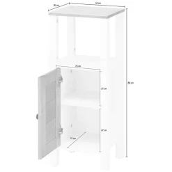 Wohnen 34x86x30 Badschrank mit Lamellentür & Ablage - Zavieca I