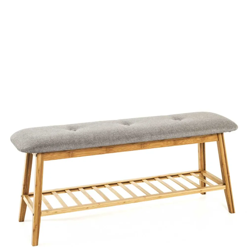 Wohnen 100x44x30 Bambus Bank in Naturfarben - Ponzas