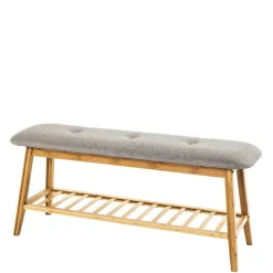 Wohnen 100x44x30 Bambus Bank in Naturfarben - Ponzas