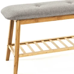 Wohnen 100x44x30 Bambus Bank in Naturfarben - Ponzas